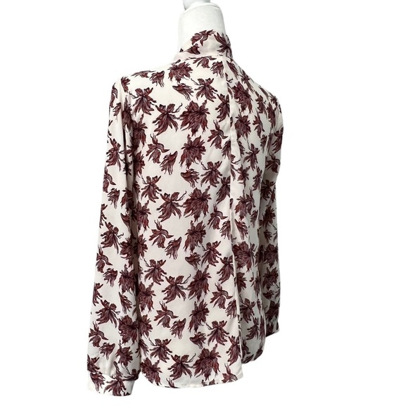 Astr The Label Long Sleeve Bow Neck Sheer Floral Top - Size XS - Picture 4 of 14